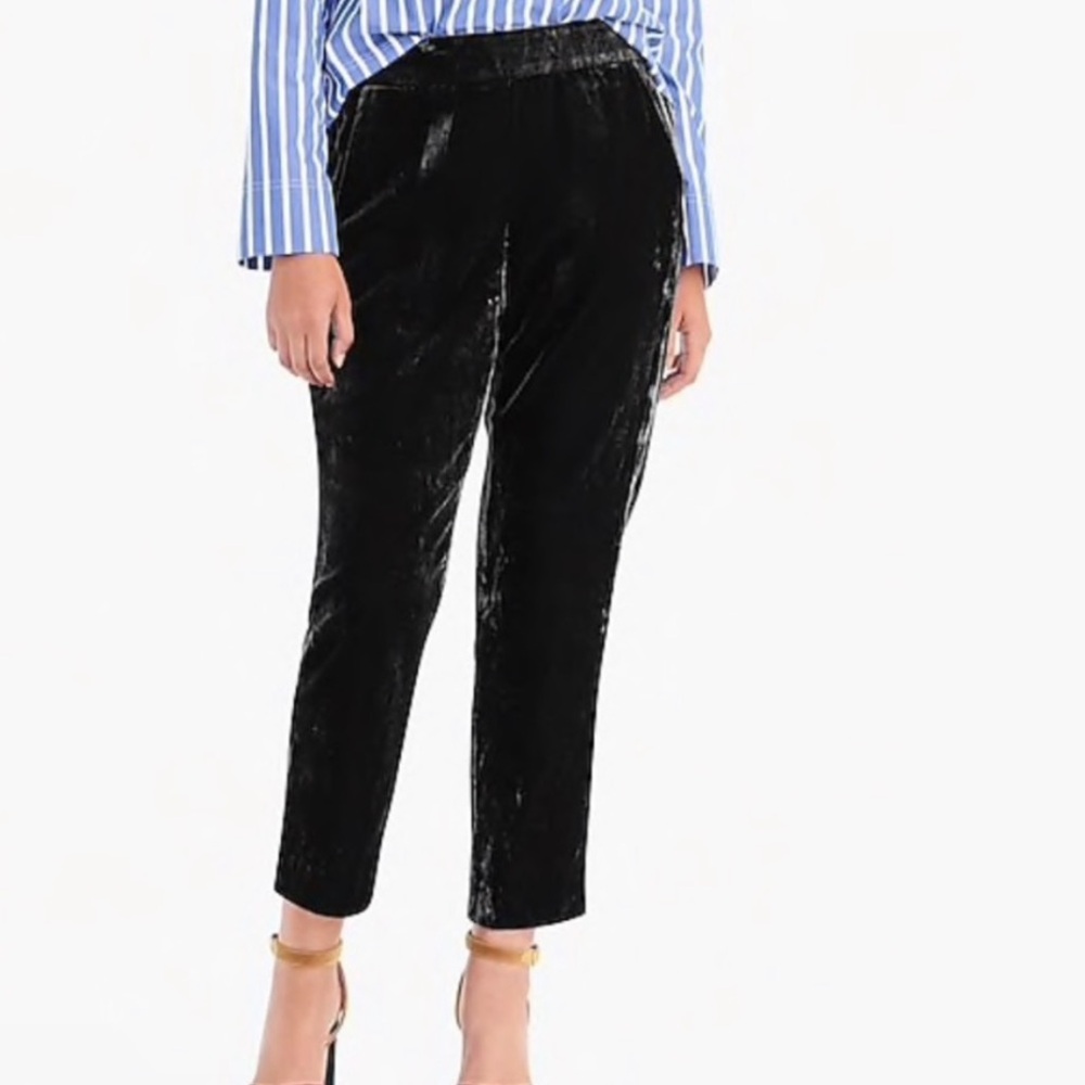 J.Crew black velvet easy pull on pant